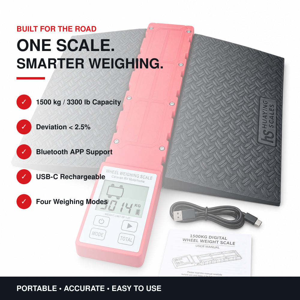 Vehicle Scales up to 1500 kg LCD Display OEM/ODM Option for Caravans & Motorhomes with Ramp Set