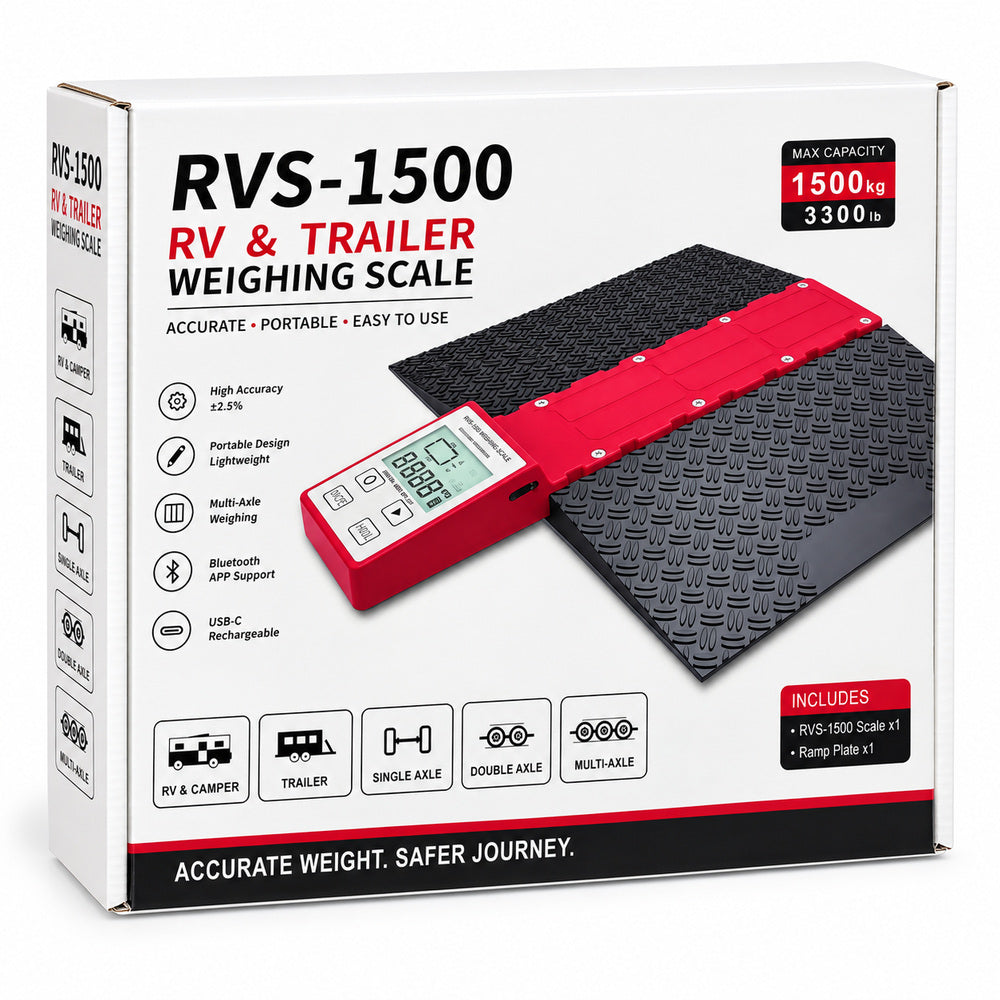 Vehicle Scales up to 1500 kg LCD Display OEM/ODM Option for Caravans & Motorhomes with Ramp Set